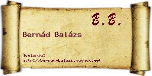 Bernád Balázs névjegykártya