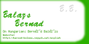 balazs bernad business card